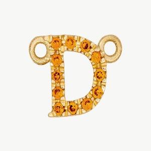 Yellow Gold, Orange Sapphire Letter - Roxanne First