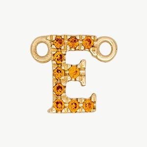 Yellow Gold, Orange Sapphire Letter - Roxanne First