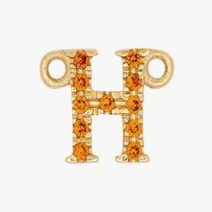 Yellow Gold, Orange Sapphire Letter - Roxanne First