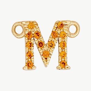 Yellow Gold, Orange Sapphire Letter - Roxanne First