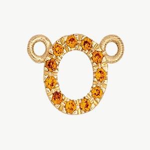 Yellow Gold, Orange Sapphire Letter - Roxanne First