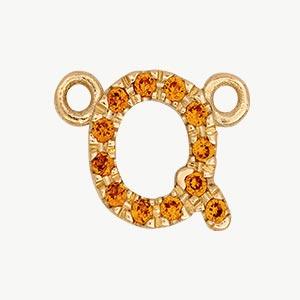 Yellow Gold, Orange Sapphire Letter - Roxanne First