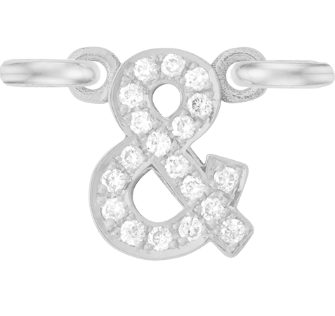 White Gold, White Diamond Letter - Roxanne First