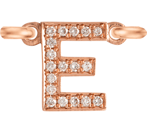 Rose Gold, White Diamond Letter - Roxanne First