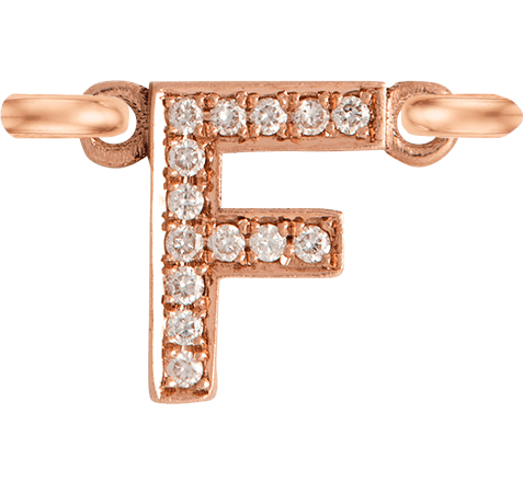 Rose Gold, White Diamond Letter - Roxanne First