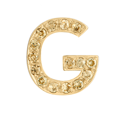 Yellow Gold, Yellow Sapphire Letter Bead - Roxanne First