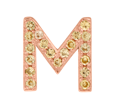 Rose Gold, Yellow Sapphire Letter Bead - Roxanne First