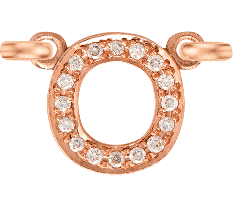 Rose Gold, White Diamond Letter - Roxanne First