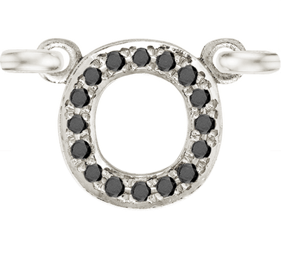 White Gold, Black Diamond Letter - Roxanne First