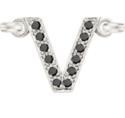 White Gold, Black Diamond Letter - Roxanne First