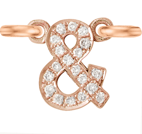 Rose Gold, White Diamond Letter - Roxanne First