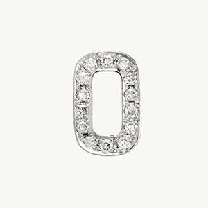 White Gold, White Diamond Number Bead - Roxanne First