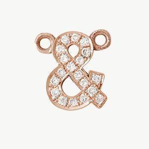 Rose Gold, White Diamond Letter - Roxanne First