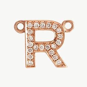 Rose Gold, White Diamond Letter - Roxanne First
